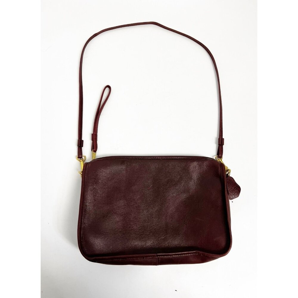 Classic Leather Crossbody Bag in Deep Burgundy
